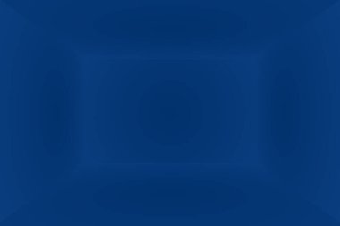 Soyut Lüks Derece Mavi arka plan. Siyah vignette Stüdyo Sancağıyla Pürüzsüz Koyu Mavi. 3D Stüdyo Odası.