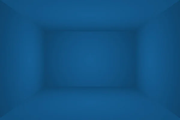 Resumo Gradiente de luxo Fundo azul. Azul escuro liso com vinheta preta Estúdio Banner. Quarto Studio 3D . — Fotografia de Stock