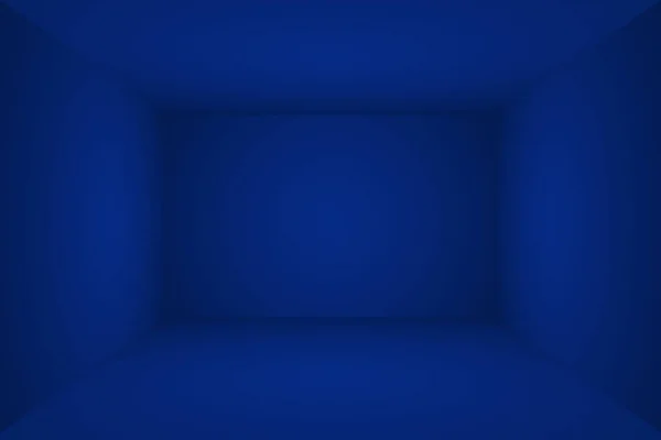 Abstrait Dégradé de luxe fond bleu. Bleu foncé lisse avec vignette noire Studio Banner. Salle de studio 3D . — Photo