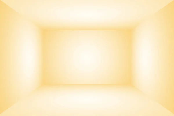 Abstract solid of shining yellow gradient studio wall room background. 3D Room.