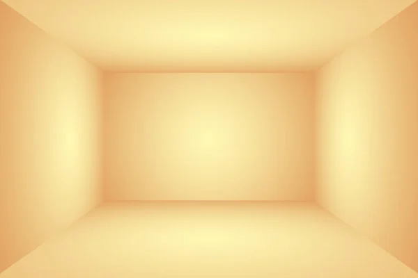 Abstrakt fast av lysande gul gradient studio vägg rum bakgrund. 3D-rum. — Stockfoto
