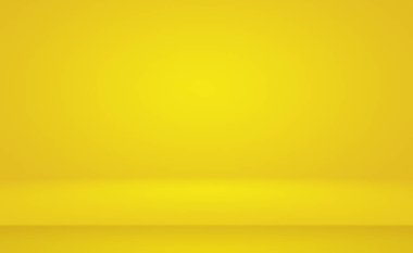 Parlak sarı gradyan stüdyo odası arka planının soyut katı.