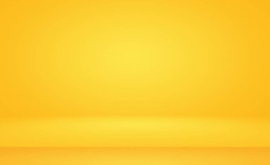 Parlak sarı gradyan stüdyo odası arka planının soyut katı.