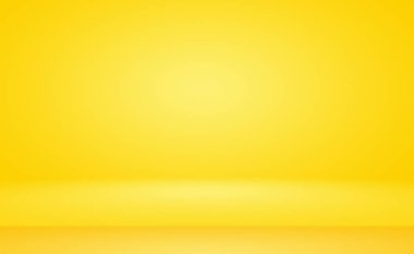 Parlak sarı gradyan stüdyo odası arka planının soyut katı.