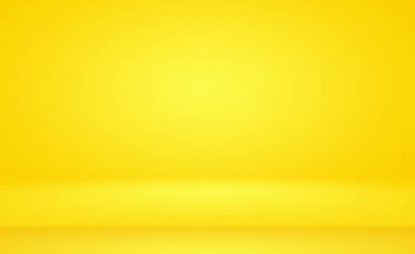 Parlak sarı gradyan stüdyo odası arka planının soyut katı.