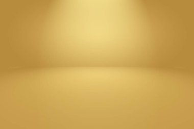 Soyut Lüks Altın Gradyan Stüdyo Duvarı. Arka plan, düzen, afiş ve ürün sunumu olarak kullanılabilir..
