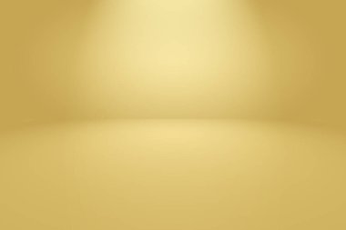 Soyut Lüks Altın Gradyan Stüdyo Duvarı. Arka plan, düzen, afiş ve ürün sunumu olarak kullanılabilir..