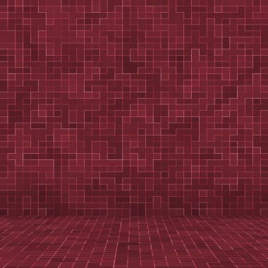 Kırmızı seramik cam renkli fayanslar mozaik kompozisyon şablon arka planı.