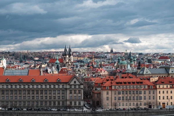 Scenic Air Panorama Old Town Architecture Prague Czech Republic — стокове фото
