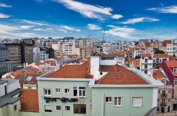 Lissabon Portugal November 2019 Blick Auf Traditionelle Häuser Und Mehrfamilienhäuser — Stockfoto