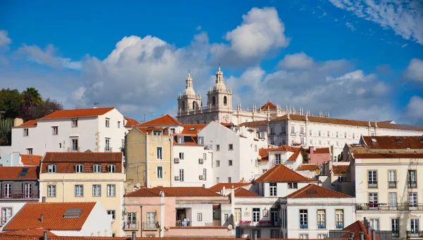 Stadtbild Von Lissabon Blick Auf Die Altstadt Alfama Portugal Panorama — Stockfoto