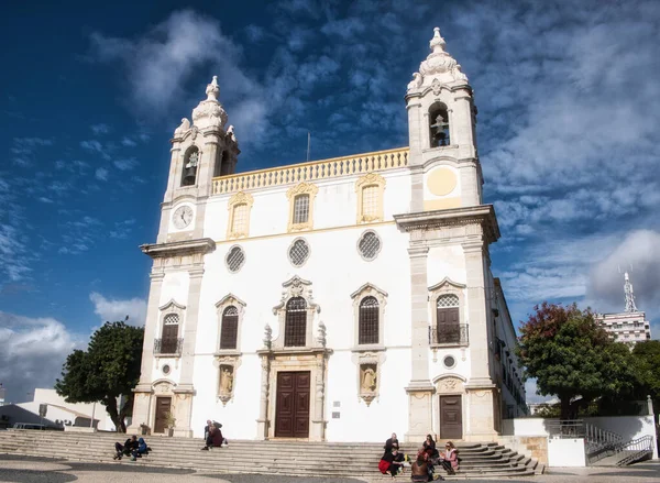 Faro Algarve Portugal 2019 Iglesia Del Carmo Con Famosa Capilla —  Fotos de Stock