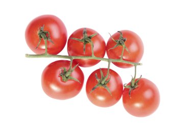 beyaz bir arka plan üzerinde kiraz domates. sağlıklı beslenme vejetaryenlik