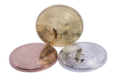 Altın gümüş ve Bronz sikke bitcoin