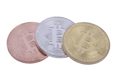 Altın gümüş ve Bronz sikke bitcoin
