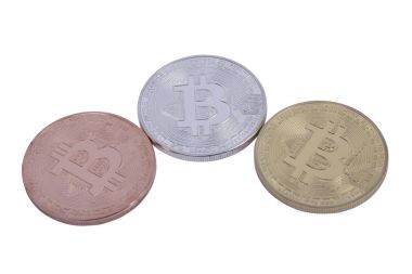 Altın gümüş ve Bronz sikke bitcoin