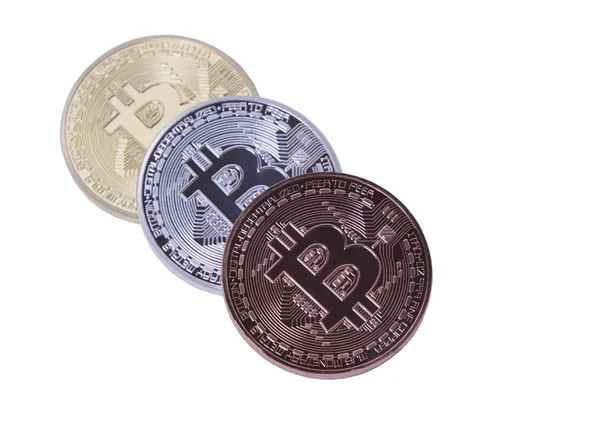 Altın gümüş ve Bronz sikke bitcoin