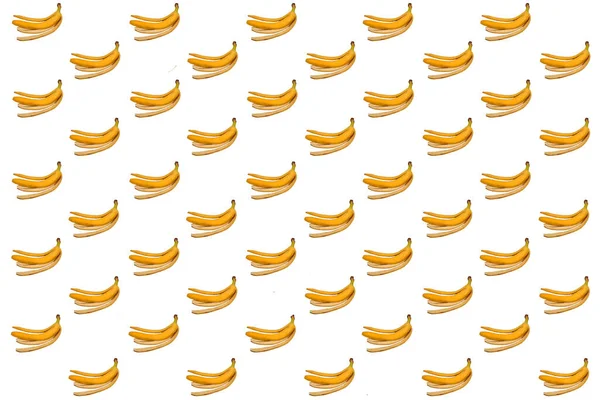 Padrão Sem Costura Com Casca Banana Fundo Branco — Fotografia de Stock