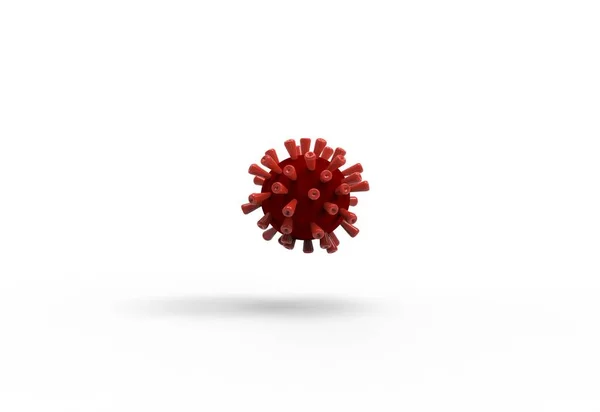 Covid Virus Bílé Barvě Plovoucí Bílém Pozadí — Stock fotografie