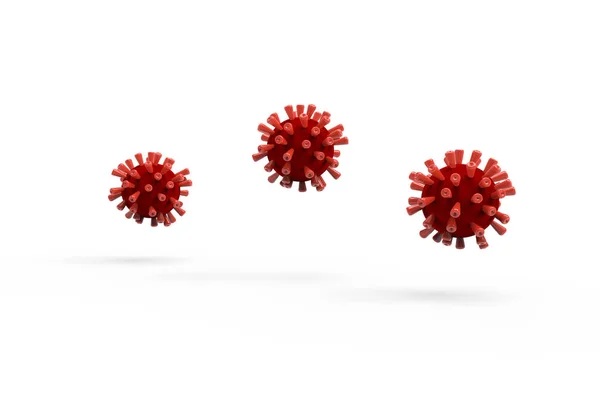 Covid Virus White Color Floating White Background — Stock Photo, Image