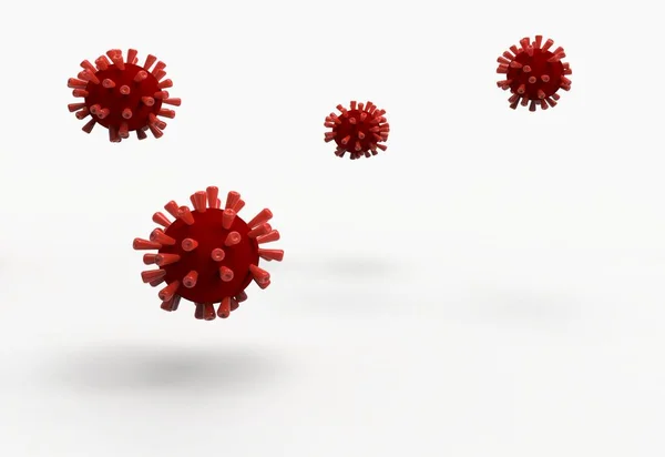 Covid Virus Weißer Farbe Schwebt Auf Weißem Hintergrund — Stockfoto