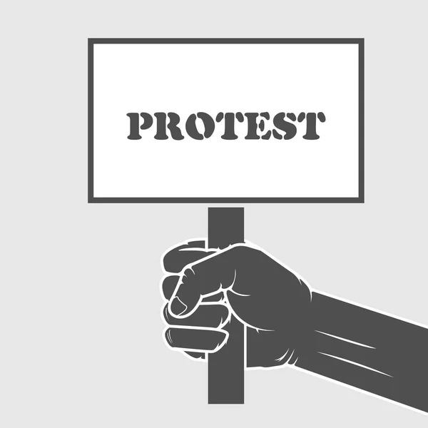 Mão segurando cartaz de protesto - remonstrance e conceito de greve —  Vetores de Stock