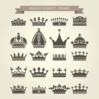 Hanedan sembolleri - royal kron Icon set