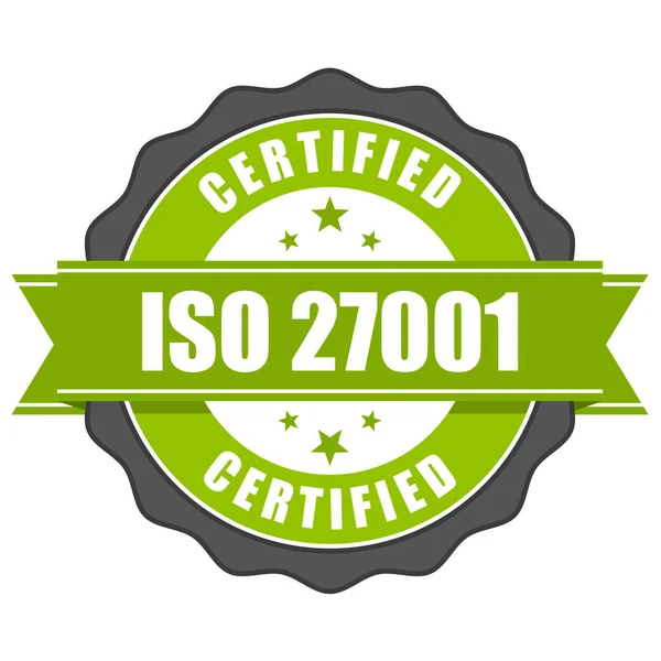 Iso 27001 標準証明書バッジ - 情報セキュリティ マナ — ストックベクタ