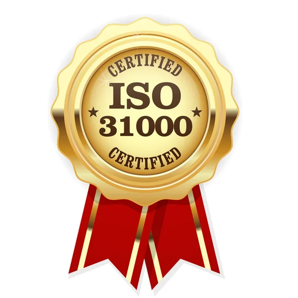 ISO 31000 roseta certificada estándar - gestión de riesgos — Vector de stock