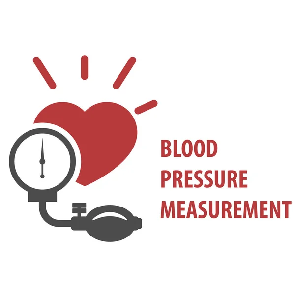 Blood pressure measurement icon - sphygmomanometer — Stock Vector