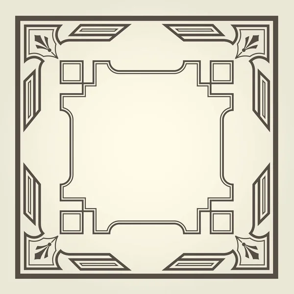 Cadre carré de style Art déco avec lignes droites — Image vectorielle