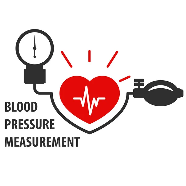 Bloeddruk meting icon - hart zorg — Stockvector