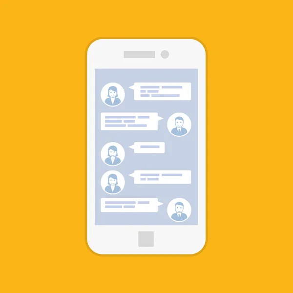 Interface de chat Smartphone - service de messagerie SMS courte interfac — Image vectorielle