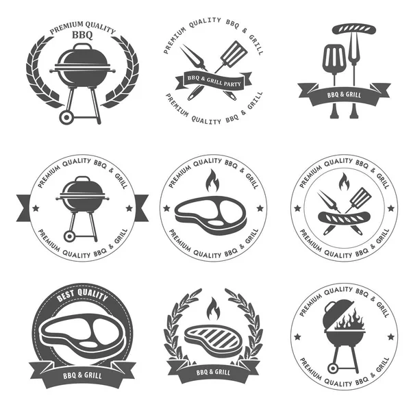 Эмблемы барбекю и гриль-вечеринки — стоковый вектор