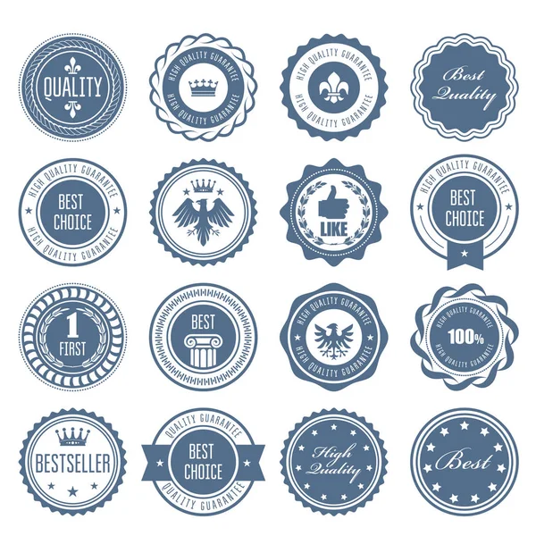 Emblemas, insignias y sellos - diseños de premios y sellos — Vector de stock
