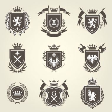 Şövalye arması ve hanedan kalkan blazons