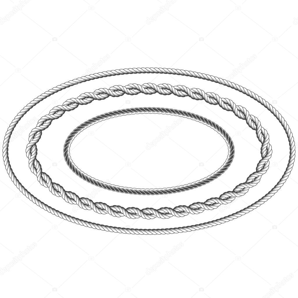 Twisted rope frame of oval shape - elliptic border