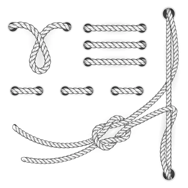 Stitchs e loops de corda de documento atestado - sutura de arquivo de arquivo — Vetor de Stock