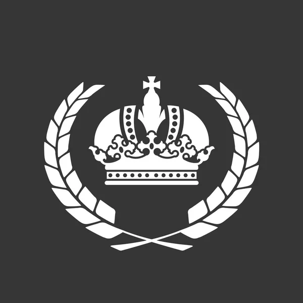 Blazon o stemma di famiglia - corona araldica e corona di alloro — Vettoriale Stock