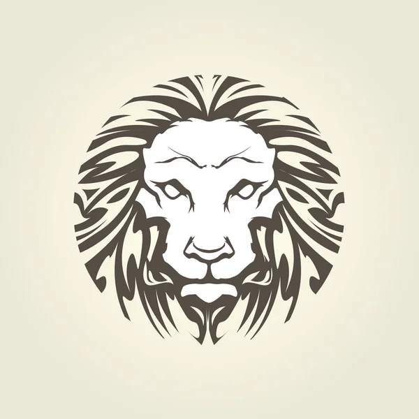 Cabeza de león en estilo tatuaje - bozal vista frontal — Archivo Imágenes Vectoriales