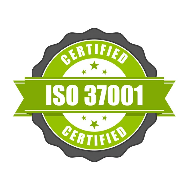 Знак сертификата ISO 37001 - Управление по борьбе со взяточничеством — стоковый вектор