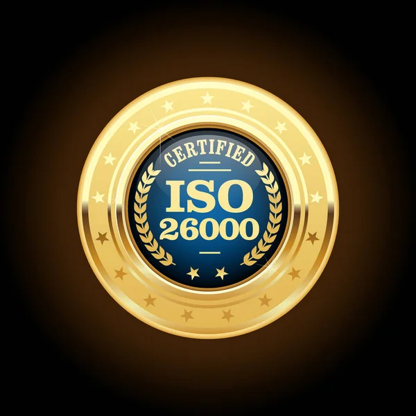 ISO 26000 standart madalya - sosyal sorumluluk — Stok Vektör