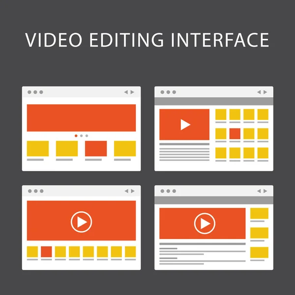 Video editing software interface - media production software win — Stock Vector