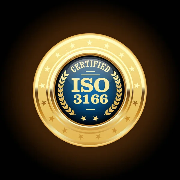 ISO 3166 standard medalj - landskoder — Stock vektor