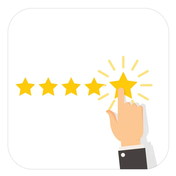 Hand - rating sterren, feedback dienstverleningsconcept stemmen — Stockvector