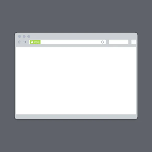 Modèle de fenêtre de navigateur vide avec barre verte ssl — Image vectorielle