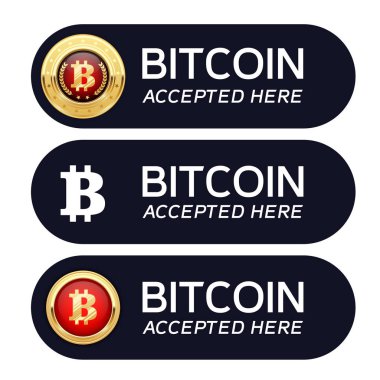 Bitcoins burada banner - cryptocurrency simgesi kabul