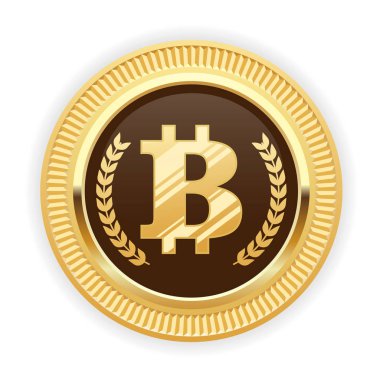 Altın madalya - cryptocurrency simgesi Bitcoin sembolü