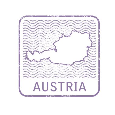 Harita Avusturya - Avusturya kontur kontur ile pul