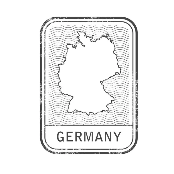 Stempel met de omtrek van de kaart van Duitsland - contour van Duitsland — Stockvector